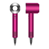Фен Dyson Supersonic HD07 (фуксия/яркий никель) с 5 насадками, черным дорожным чехлом и подставкой