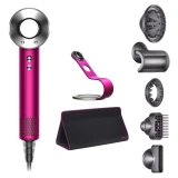 Фен Dyson Supersonic HD07 (фуксия/яркий никель) с 5 насадками, черным дорожным чехлом и подставкой