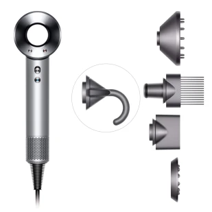 Фен Dyson Supersonic HD07 (белый) с 5 насадками