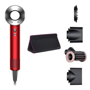 Фен Dyson Supersonic HD15 (красный) с 4 насадками и чехлом