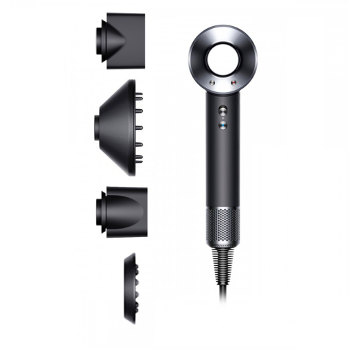 Фен Dyson Supersonic (черный/серебристый) с 4 насадками