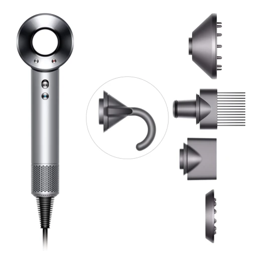 Фен Dyson Supersonic HD07 (белый) с 5 насадками