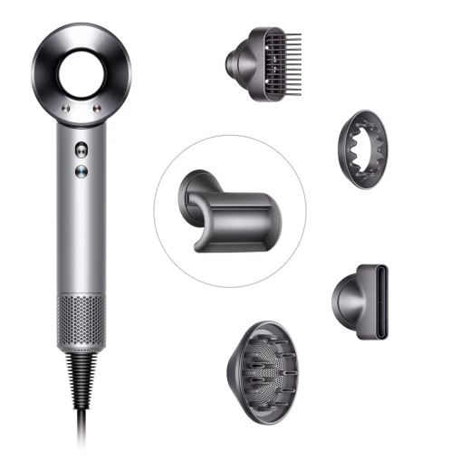 Фен Dyson Supersonic HD07 (белый) с 5 насадками