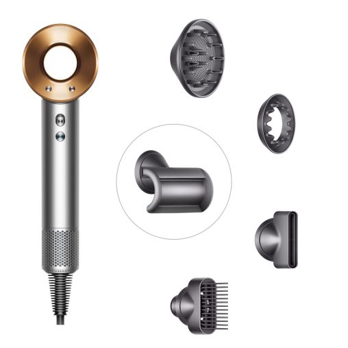 Фен Dyson Supersonic HD07 (медный) с 5 насадками и черным дорожным чехлом