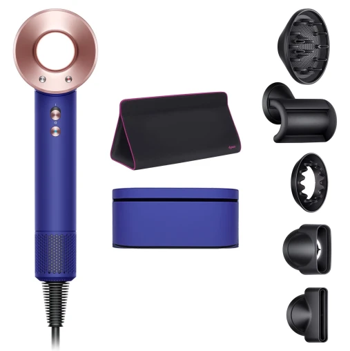 Фен Dyson Supersonic HD08 Vinca blue и Rosé с 5 насадками в боксе