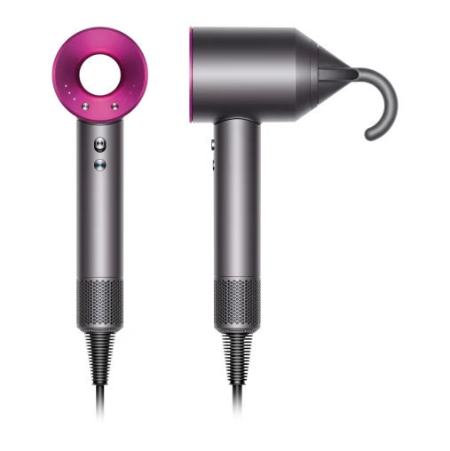 Фен Dyson Supersonic HD07 фуксия с 5 насадками в дорожном чехле и подставкой