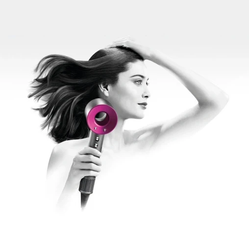 Фен Dyson Supersonic HD07 фуксия с 5 насадками в дорожном чехле и подставкой